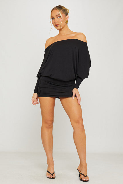 Valentina Off Shoulder Batwing Mini Dress