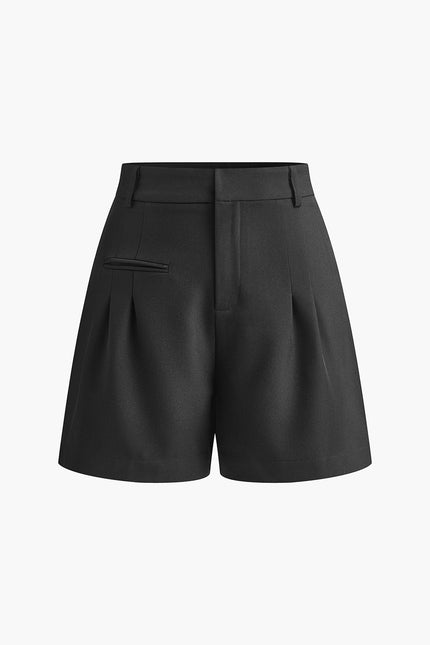 Isabella Tailored Mid-Waist Shorts Without Belt