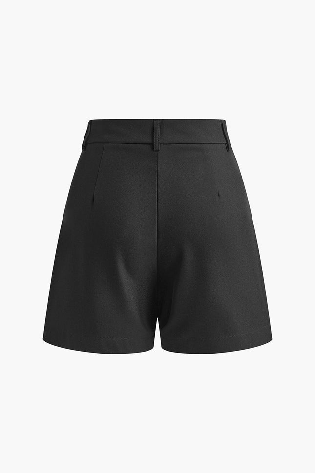 Isabella Tailored Mid-Waist Shorts Without Belt