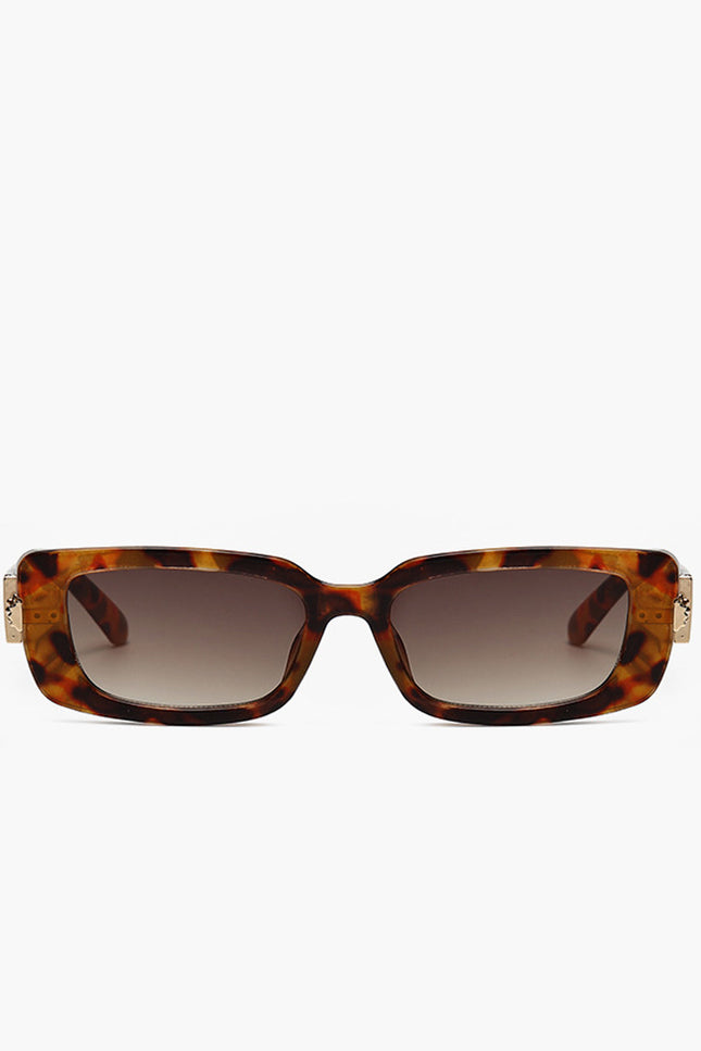 Rhodes Leopard Printed Square Sunglasses