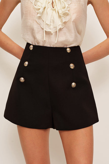 Saint Margeurite High-Waist Button Tailored Shorts