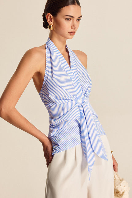Louie Stripe Halter Top