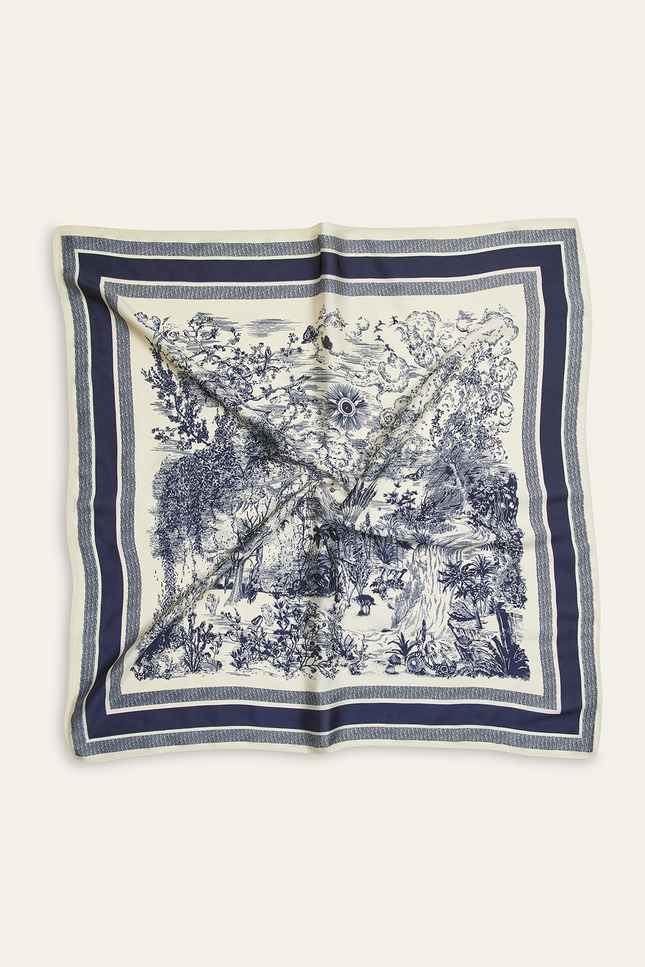 Mandy Landscape Print Square Scarf