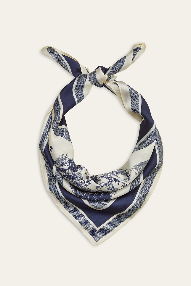 Mandy Landscape Print Square Scarf