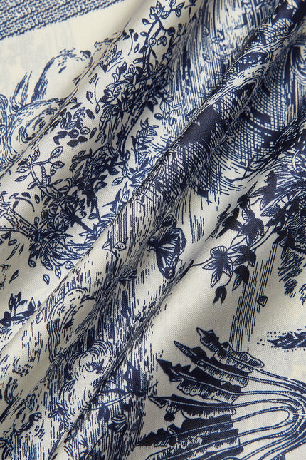 Mandy Landscape Print Square Scarf
