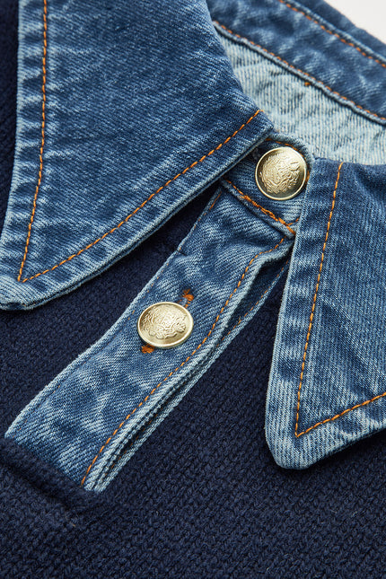 Clara Layered Denim Collar Jumper