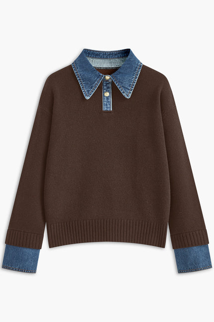 Clara Layered Denim Collar Jumper