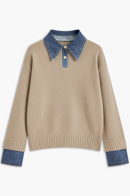 Clara Layered Denim Collar Jumper