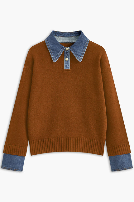 Clara Layered Denim Collar Jumper
