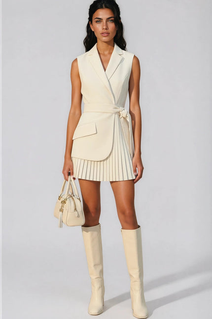 Genevieve Pleated Blazer Dress