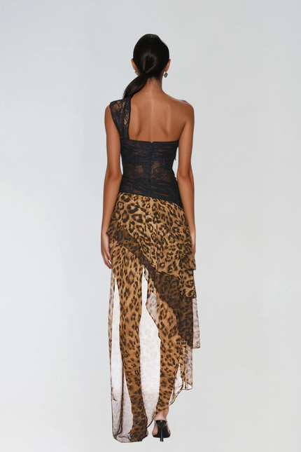 Alessia Leopard Lace Maxi Dress