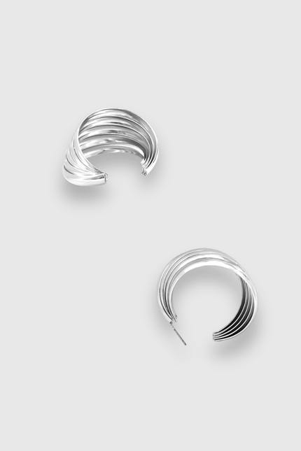 Silver Sculpted Shell Earrings