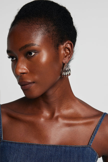 Silver Sculpted Shell Earrings