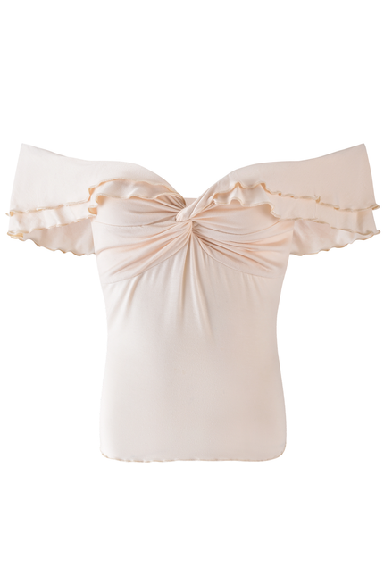 Elise Linen Blend Off Shoulder Top