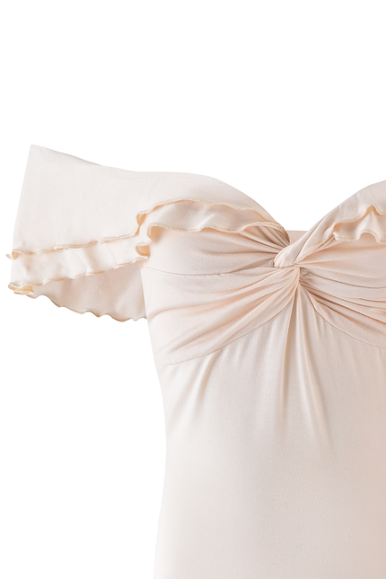 Elise Linen Blend Off Shoulder Top